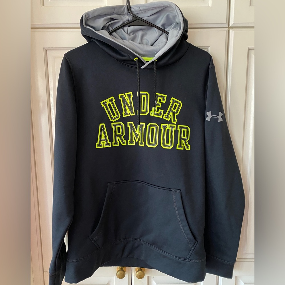 Under Armour Hoodie Long Sleeve Black green men's Size SM